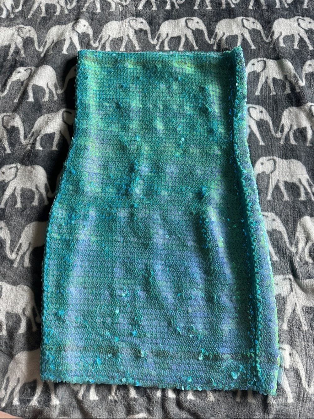 Aqua Iridescent Tube Dress